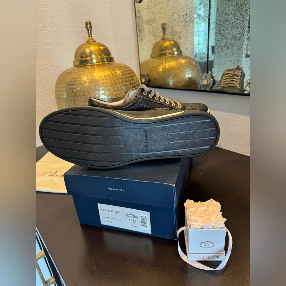 Cole Haan “New” Quincy Sport OX II men’s black leather lining/insole sneaker - Picture 7 of 10